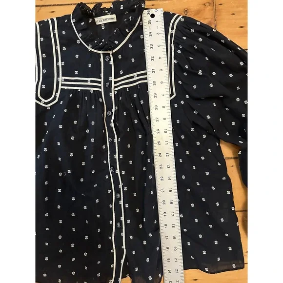 Ulla Johnson *Sold Out* Abigail Black Dot Blouse - Size 4 - Picture 7 of 9